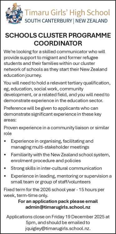 SCHOOLS CLUSTER PROGRAMME COORDINATOR
