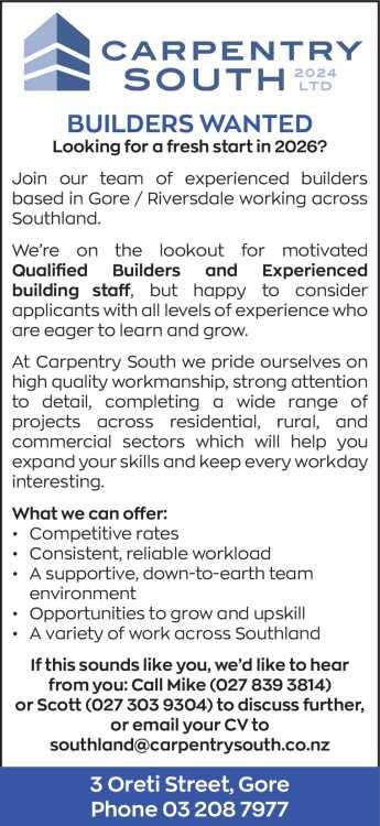 BUILDERS WANTED