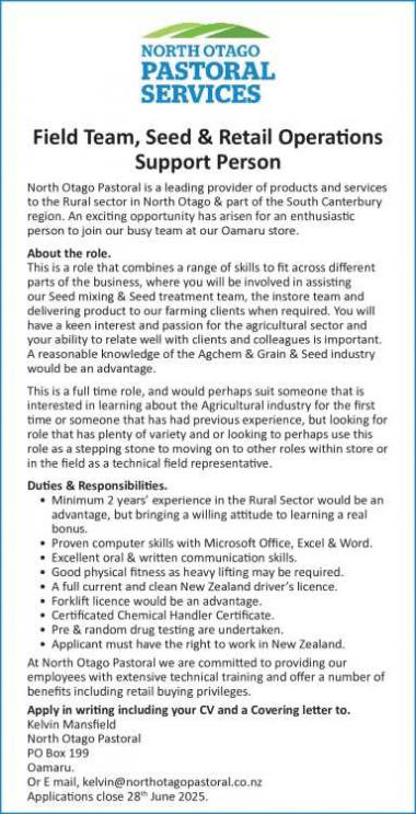 Field Team, Seed & Retail Operations