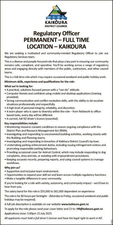 Regulatory Officer