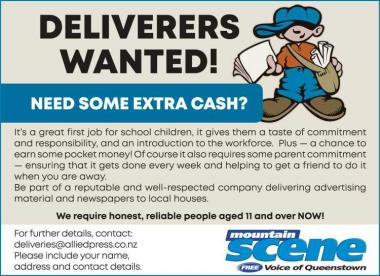 DELIVERERS WANTED!