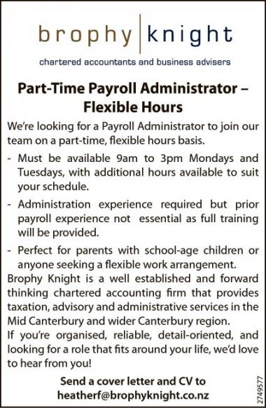 Part-Time Payroll Administrator –