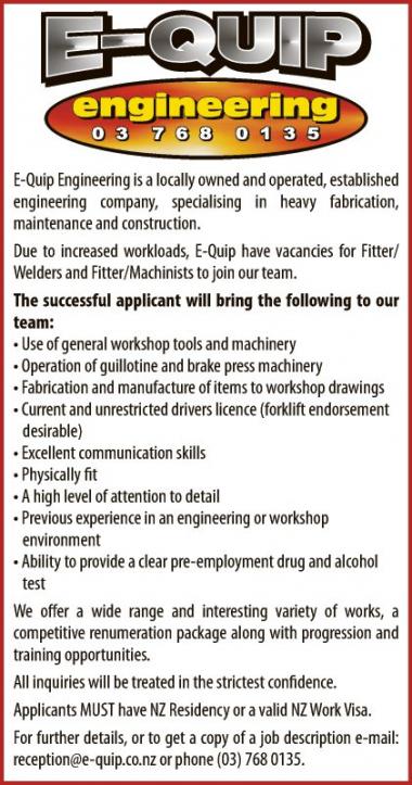 Fitter/Welders and Fitter/Machinists