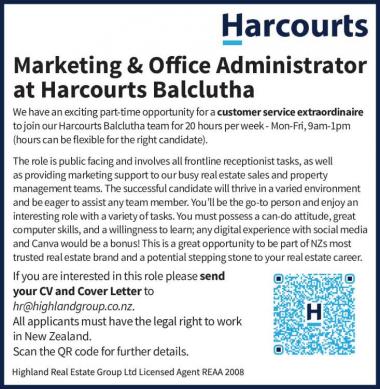 Marketing & Office Administrator in Otago