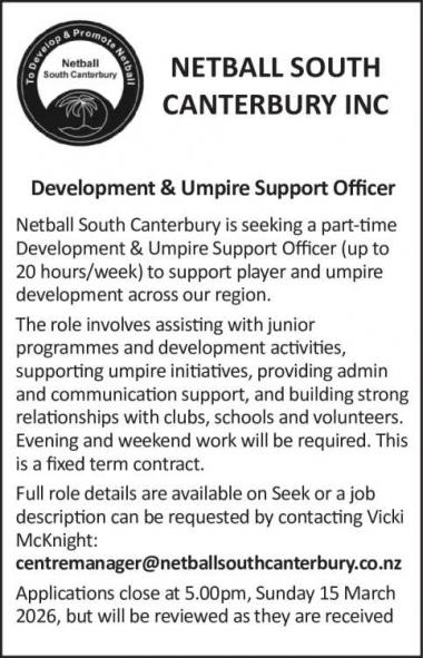 Development & Umpire Support Officer