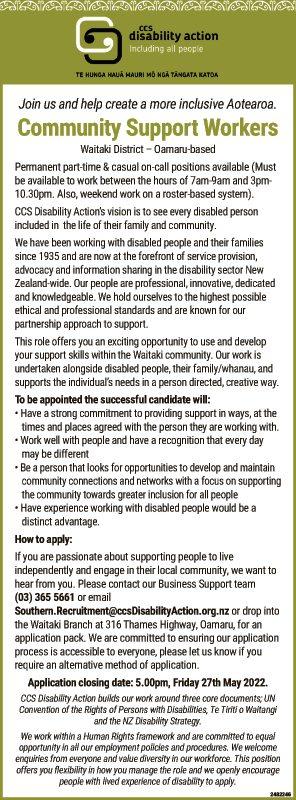 Community Support Workers in Otago