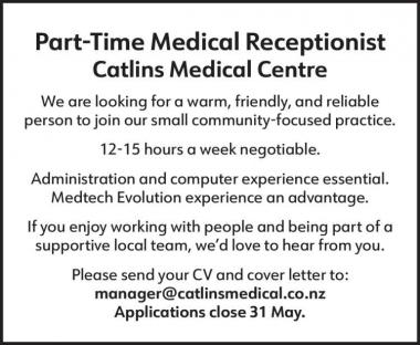 Part-Time Medical Receptionist