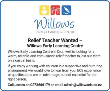 Relief Teacher Wanted –