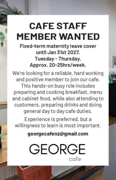 CAFE STAFF MEMBER WANTED