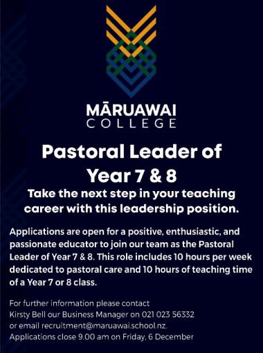 Pastoral Leader of Year 7 & 8