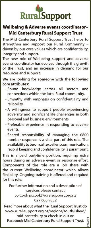 Wellbeing & Adverse events coordinator –