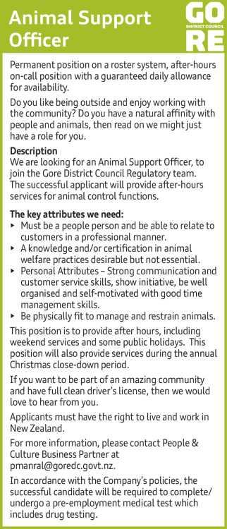 Animal Support Officer