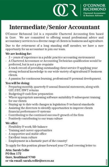 Intermediate/Senior Accountant