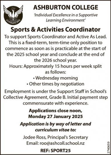 Sports & Activities Coordinator