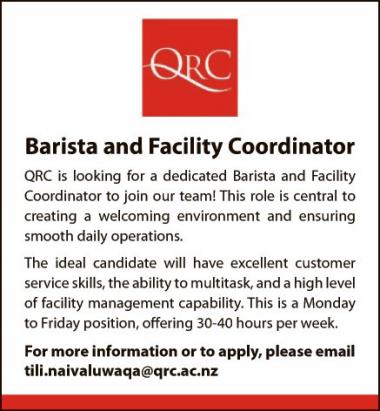 Barista and Facility Coordinator