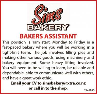 BAKERS ASSISTANT