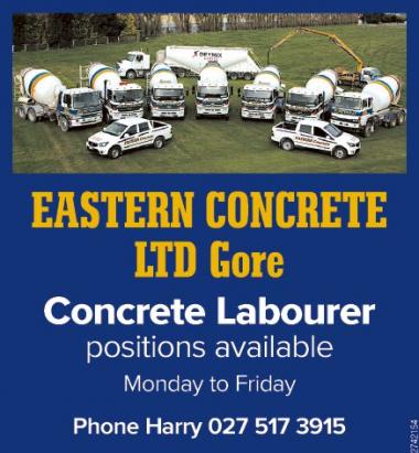 Concrete Labourer positions available