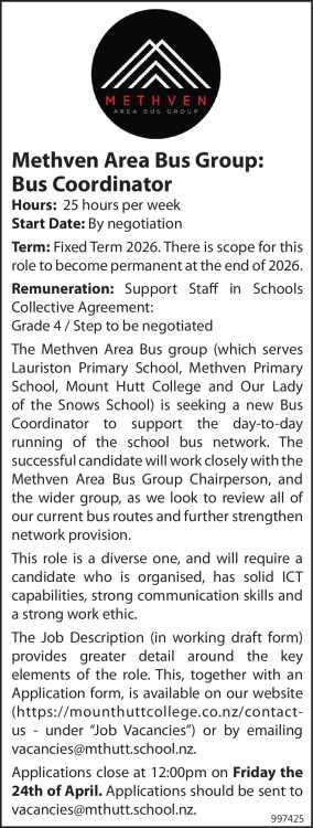 Methven Area Bus Group: