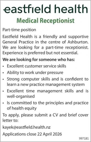 Medical Receptionist