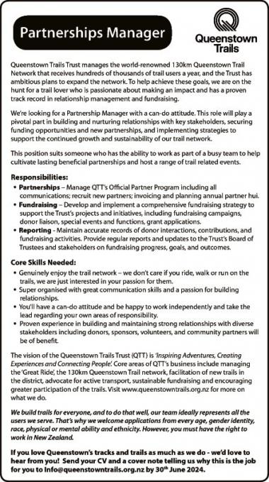 Partnerships Manager in Otago