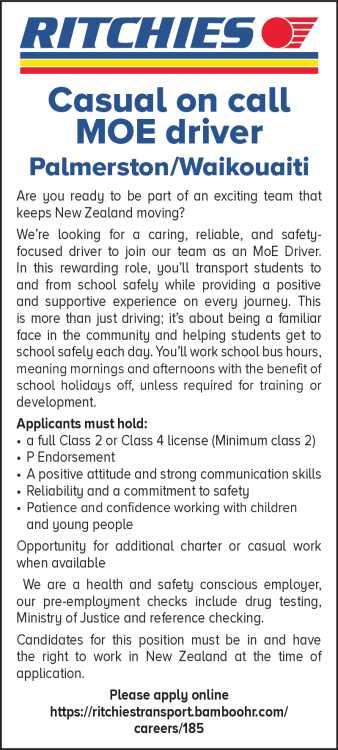 Casual on call MOE driver
