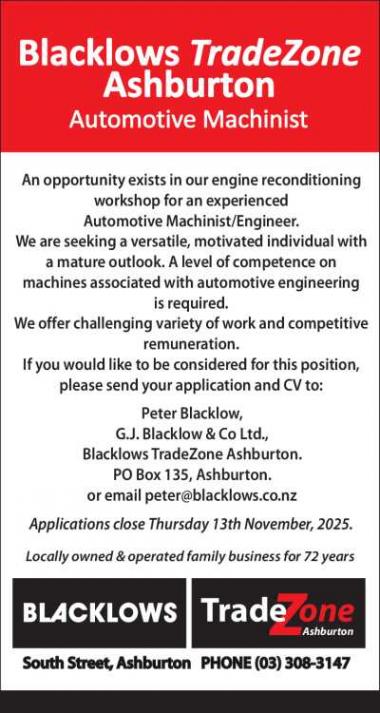 Automotive Machinist/Engineer