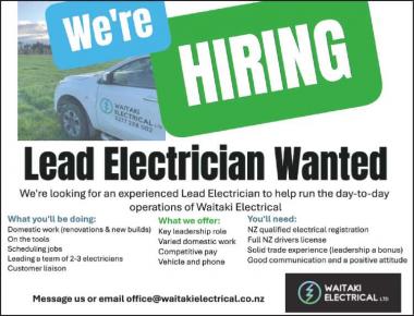 Lead Electrician Wanted