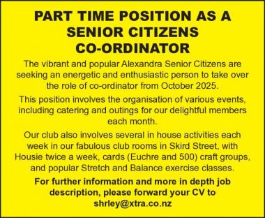 PART TIME POSITION AS A