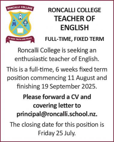 TEACHER OF ENGLISH
