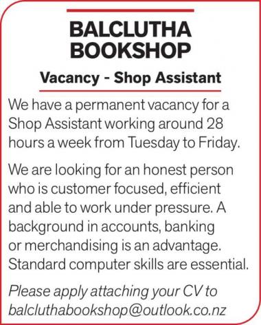 Vacancy - Shop Assistant
