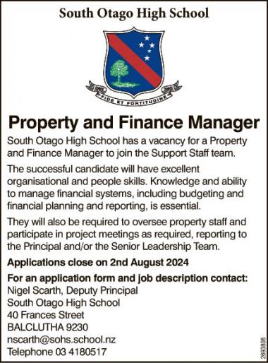 Property and Finance Manager