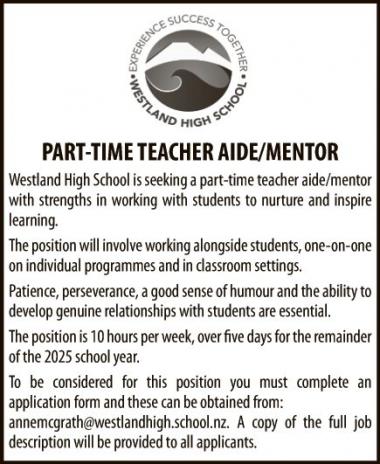 PART-TIME TEACHER AIDE/MENTOR