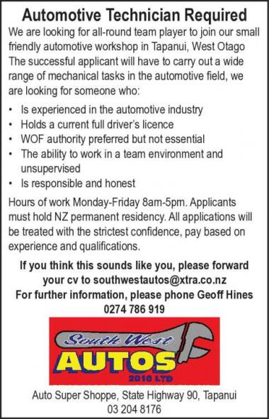 Automotive Technician Required