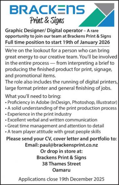 Graphic Designer/Digital Operator