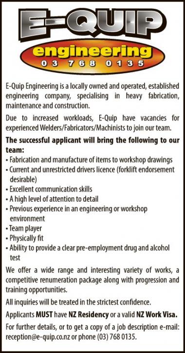 Welders/Fabricators/Machinists