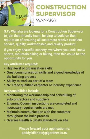 Construction Supervisor in Otago