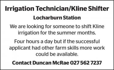 Irrigation Technician/Kline Shifter in Otago