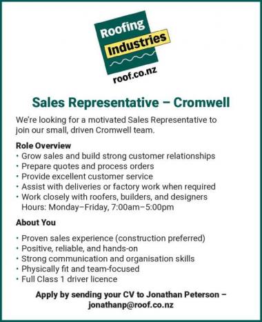 Sales Representative – Cromwell
