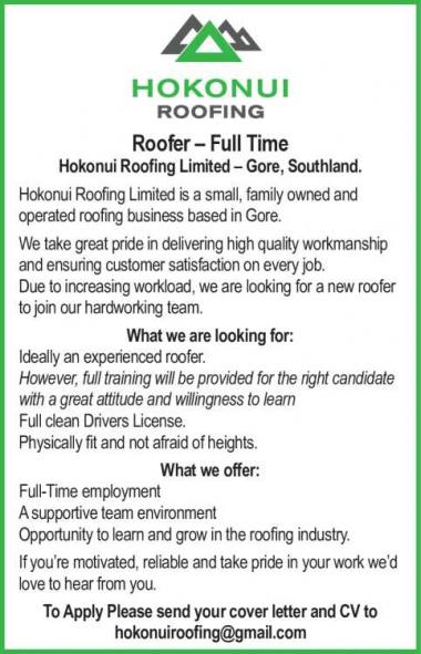 Roofer – Full Time