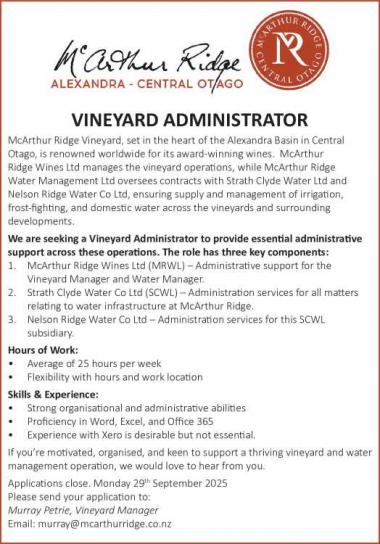VINEYARD ADMINISTRATOR