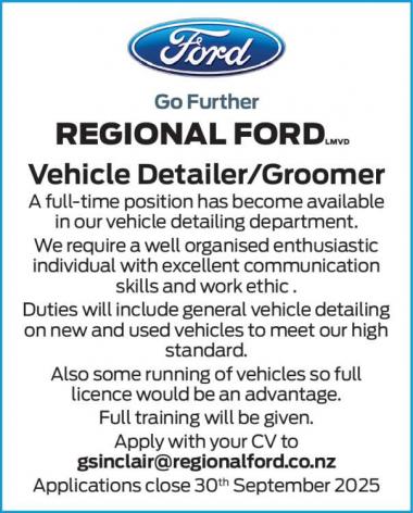 Vehicle Detailer/Groomer