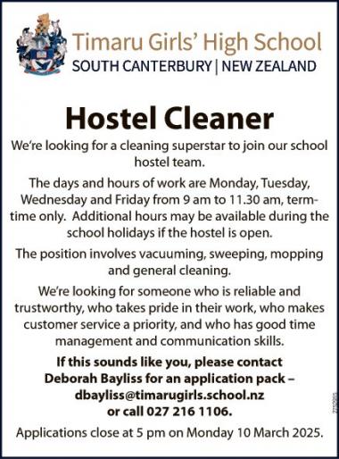 Hostel Cleaner