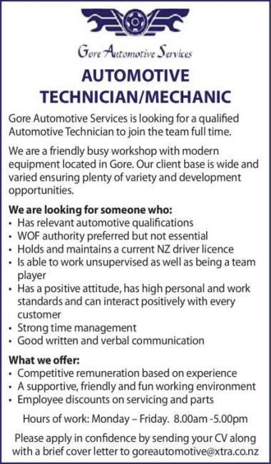 AUTOMOTIVE  TECHNICIAN/MECHANIC