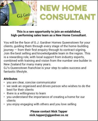 New Home Consultant in Otago