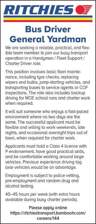 Bus Driver/General Yardman