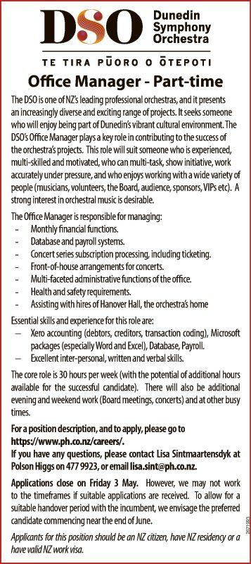 Office Manager - Part-time