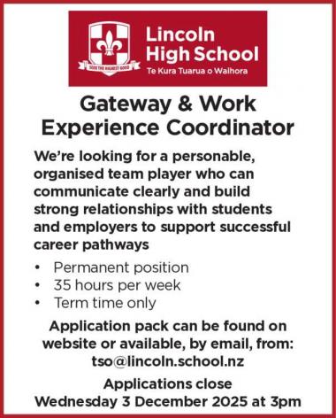 Gateway & Work Experience Coordinator