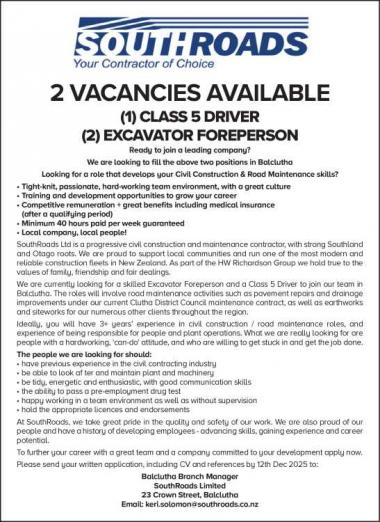 2 VACANCIES AVAILABLE