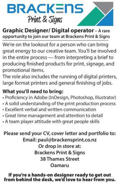 Graphic Designer/Digital operator