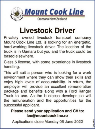 Livestock Driver in Otago